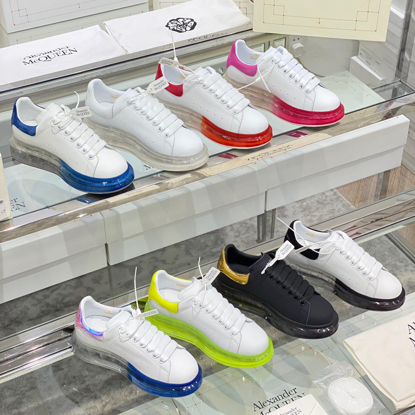 Alexander Mqueen Air Platform Leather Sneakers - 