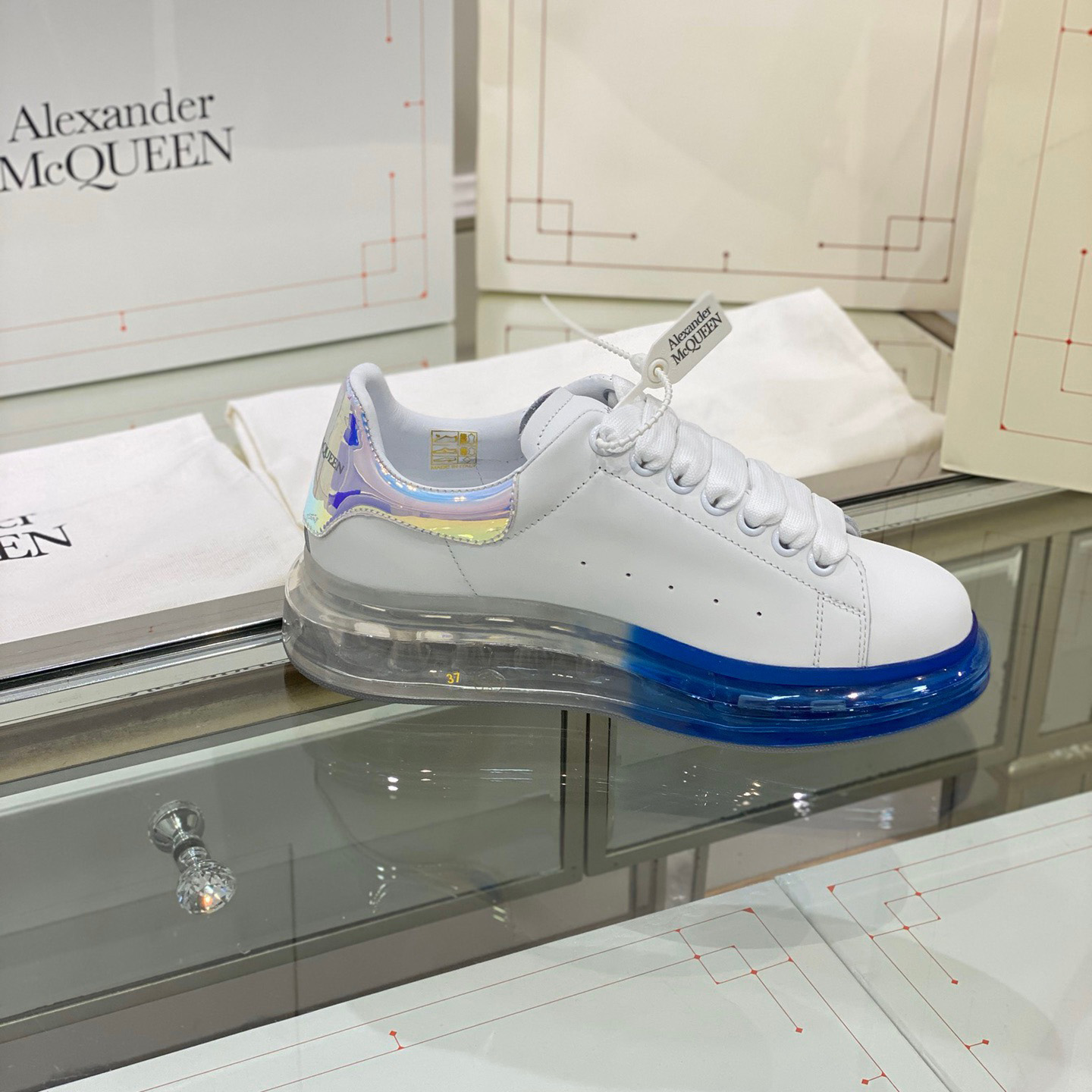 Alexander Mqueen Air Platform Leather Sneakers - 