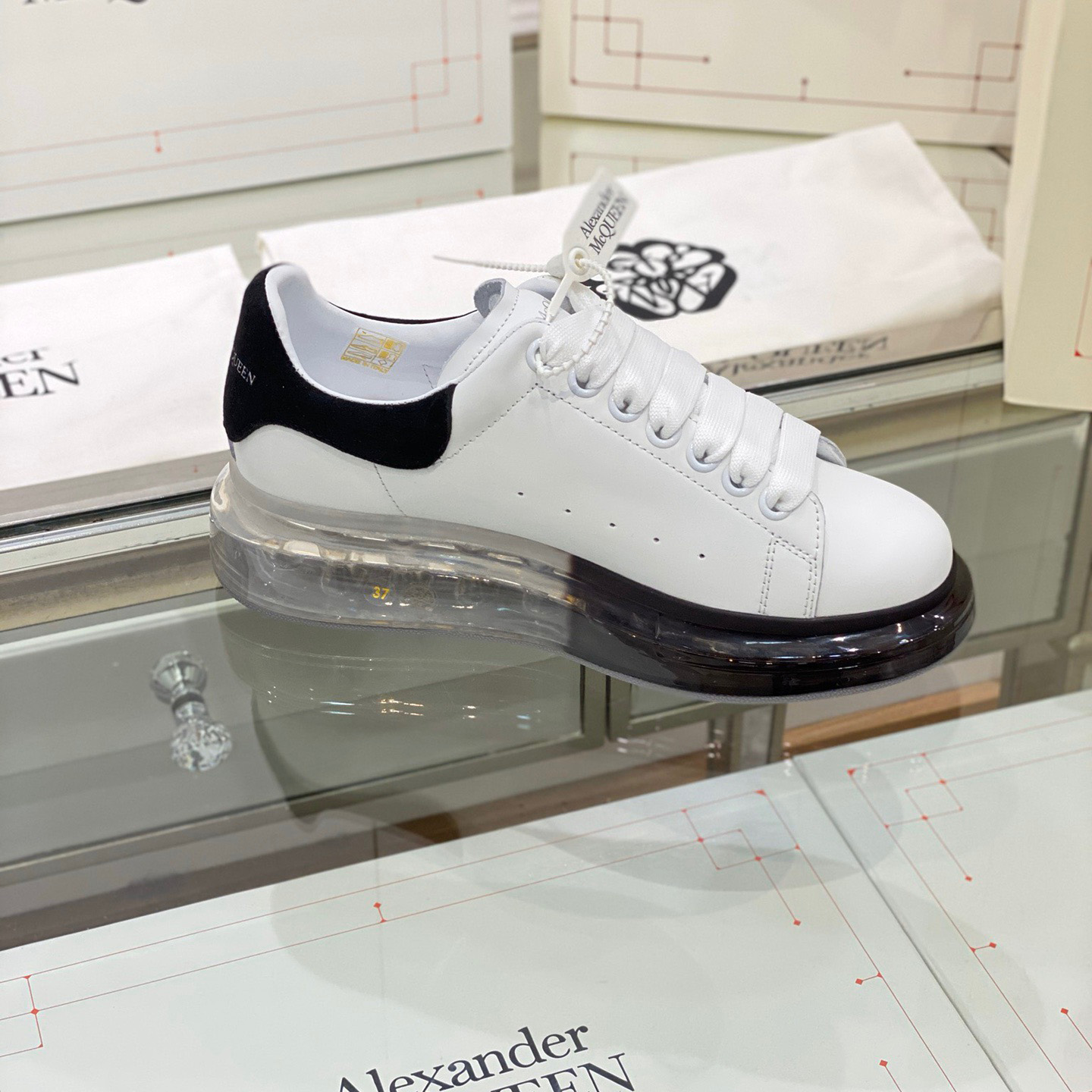 Alexander Mqueen Air Platform Leather Sneakers - 