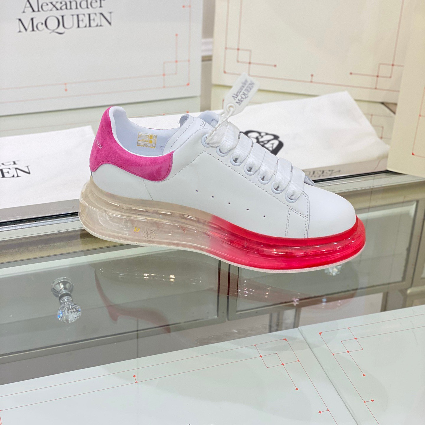 Alexander Mqueen Air Platform Leather Sneakers - 