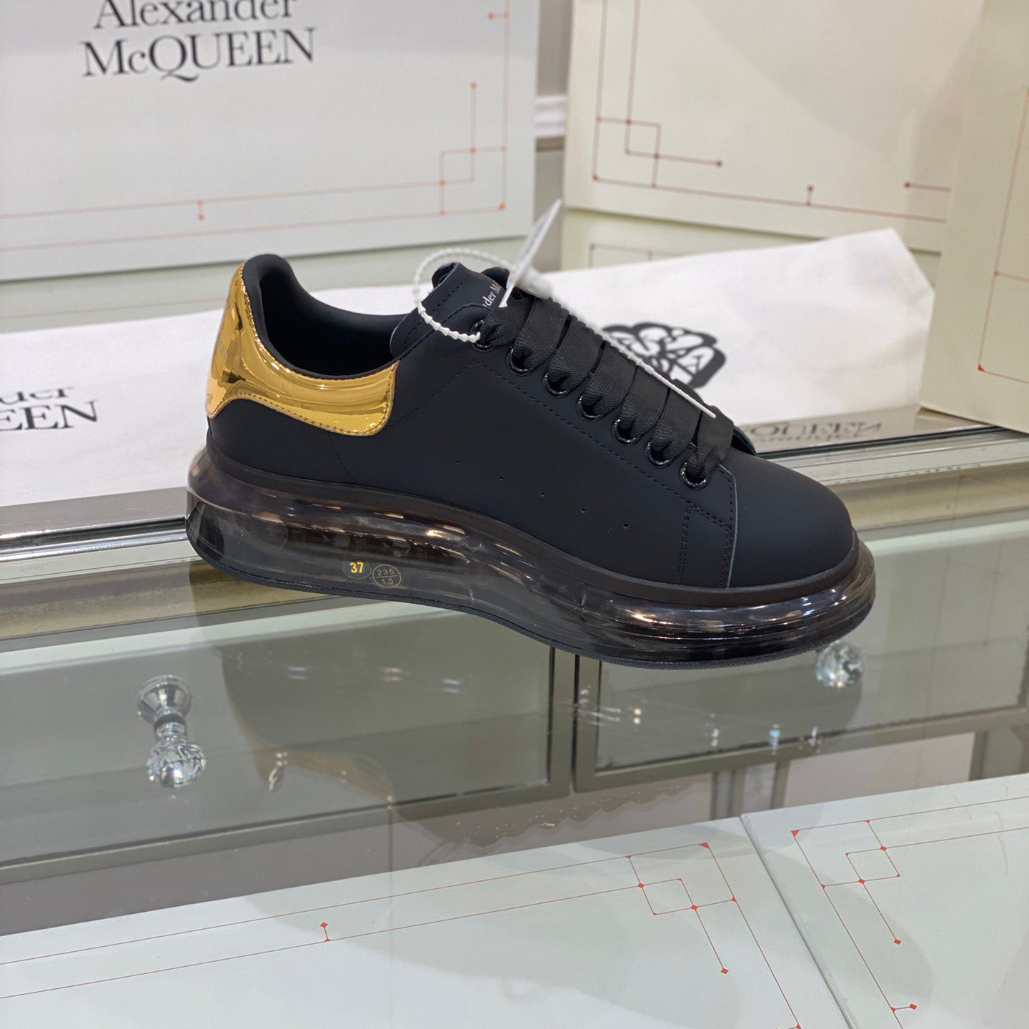 Alexander Mqueen Air Platform Leather Sneakers - 