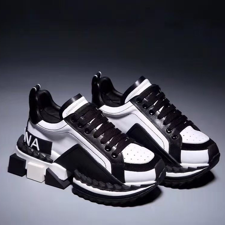Dolce & Gabbana Super King Two Color Leather Sneakers - DesignerGu