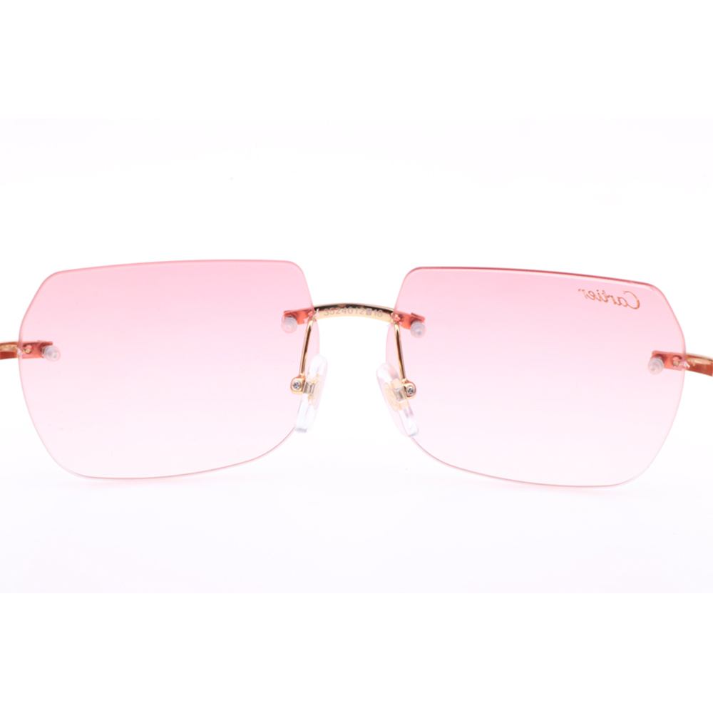 Cartier 8300818 Red Wood Sunglasses In Gold Gradient Pink - DesignerGu