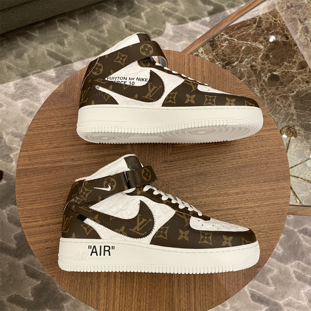 Louis Vuitton X Nike Air Force 1 Mid-Top Monogram Sneaker - 