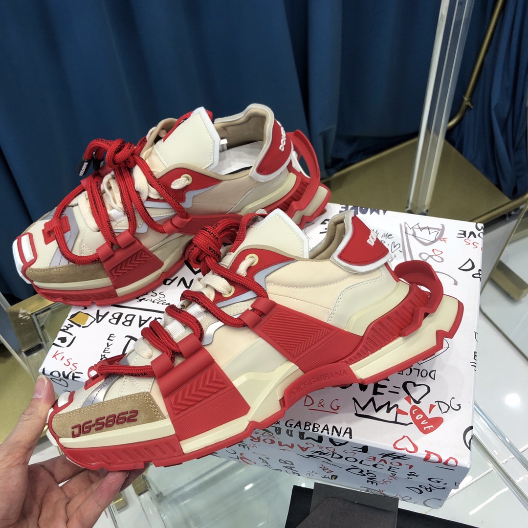 Dolce & Gabbana Mixed-Material Space Sneakers - DesignerGu
