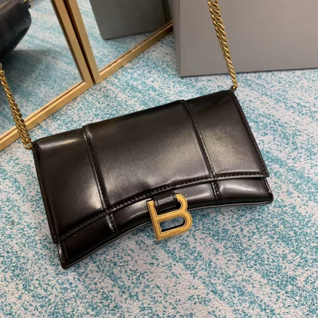 Balenciaga Hourglass Wallet On Chain (19.5-12-5cm) - 