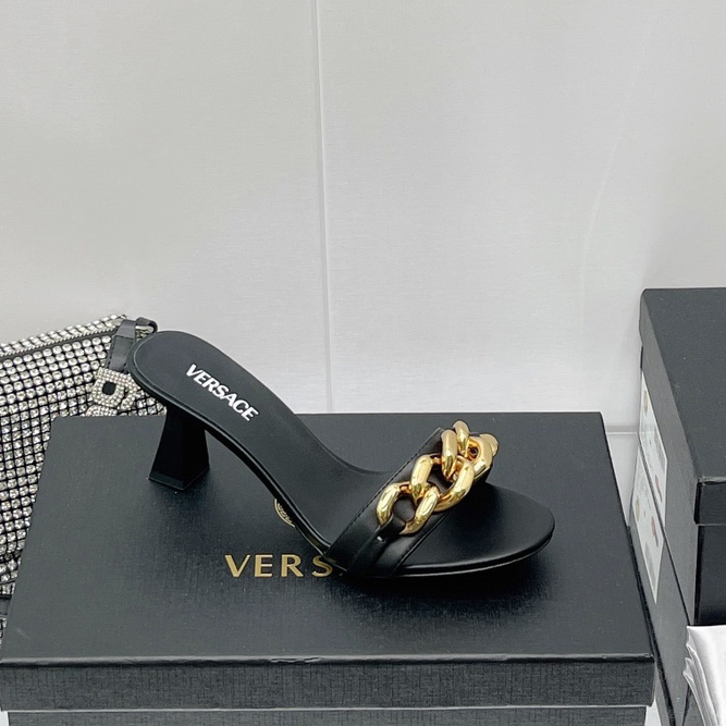 Versace Chain Mid-Heel Sandals— Heel height：70mm - DesignerGu