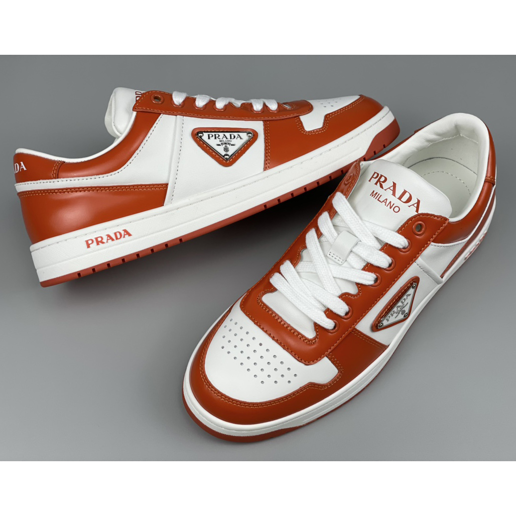 Prada Downtown Leather Sneakers - DesignerGu