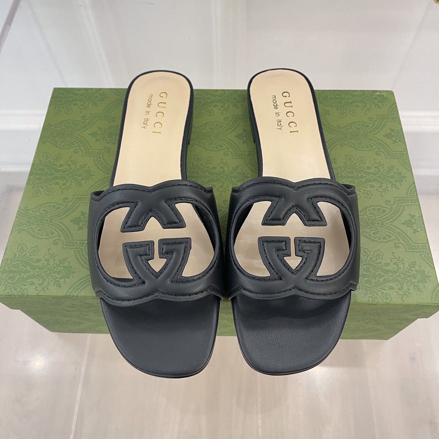Gucci Women's Interlocking G Cut-Out Slide Sandal - DesignerGu
