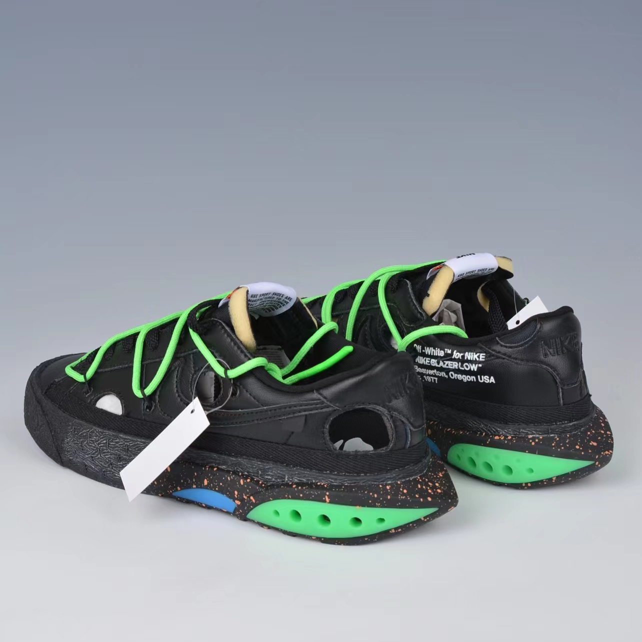 Off-White x Nike Blazer Low" Blackblack-Green" - 