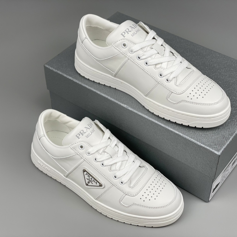 Prada Downtown Leather Sneakers - 
