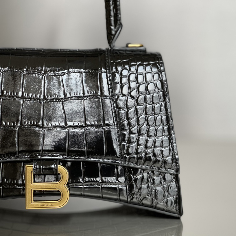 Balenciaga Hourglass Small Handbag In Black  - DesignerGu