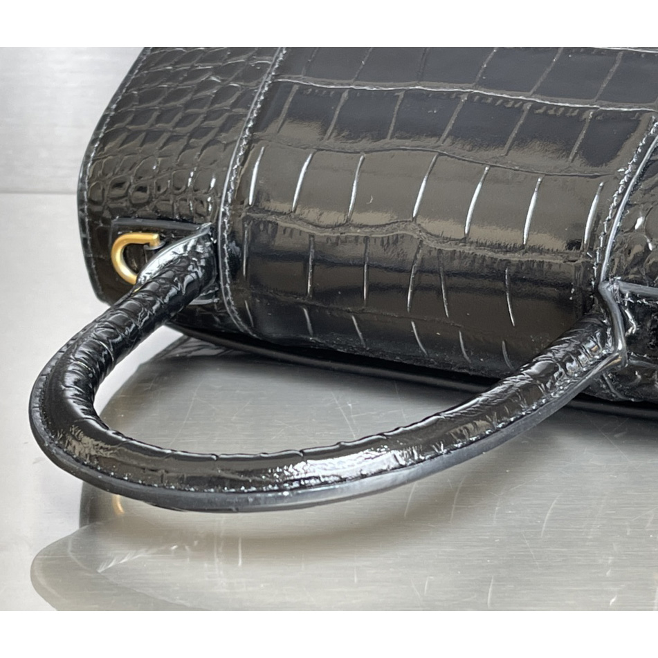 Balenciaga Hourglass Small Handbag In Black  - DesignerGu