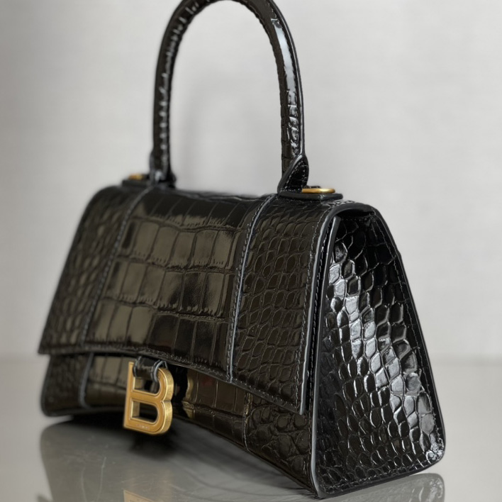 Balenciaga Hourglass Small Handbag In Black  - DesignerGu