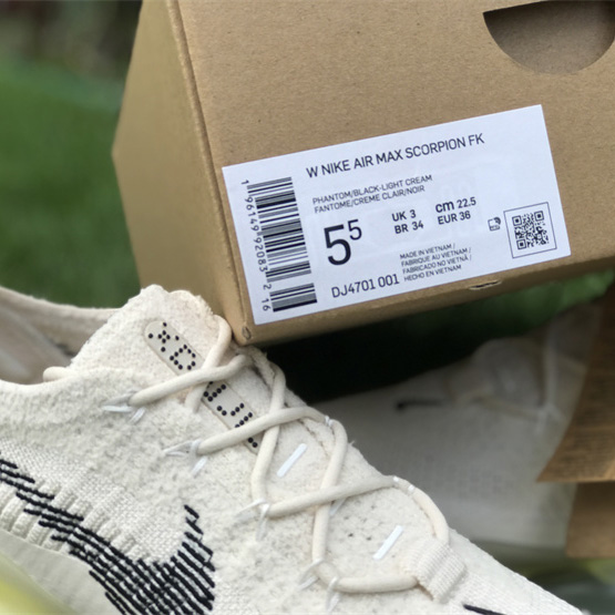 Nike Air Max Scorpion Flyknit"Phantom/Black/Light Cream" Sneaker    DJ4701-001 - 