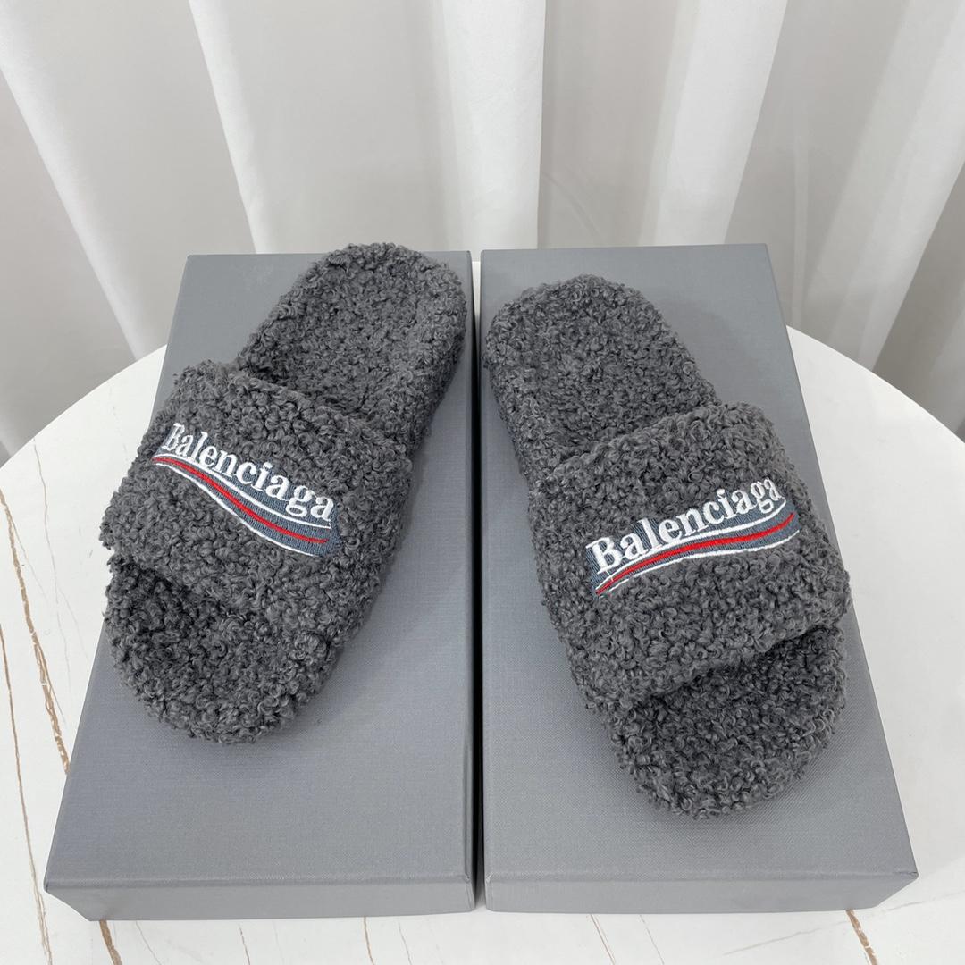 Balenciaga Furry Slide Sandal - DesignerGu