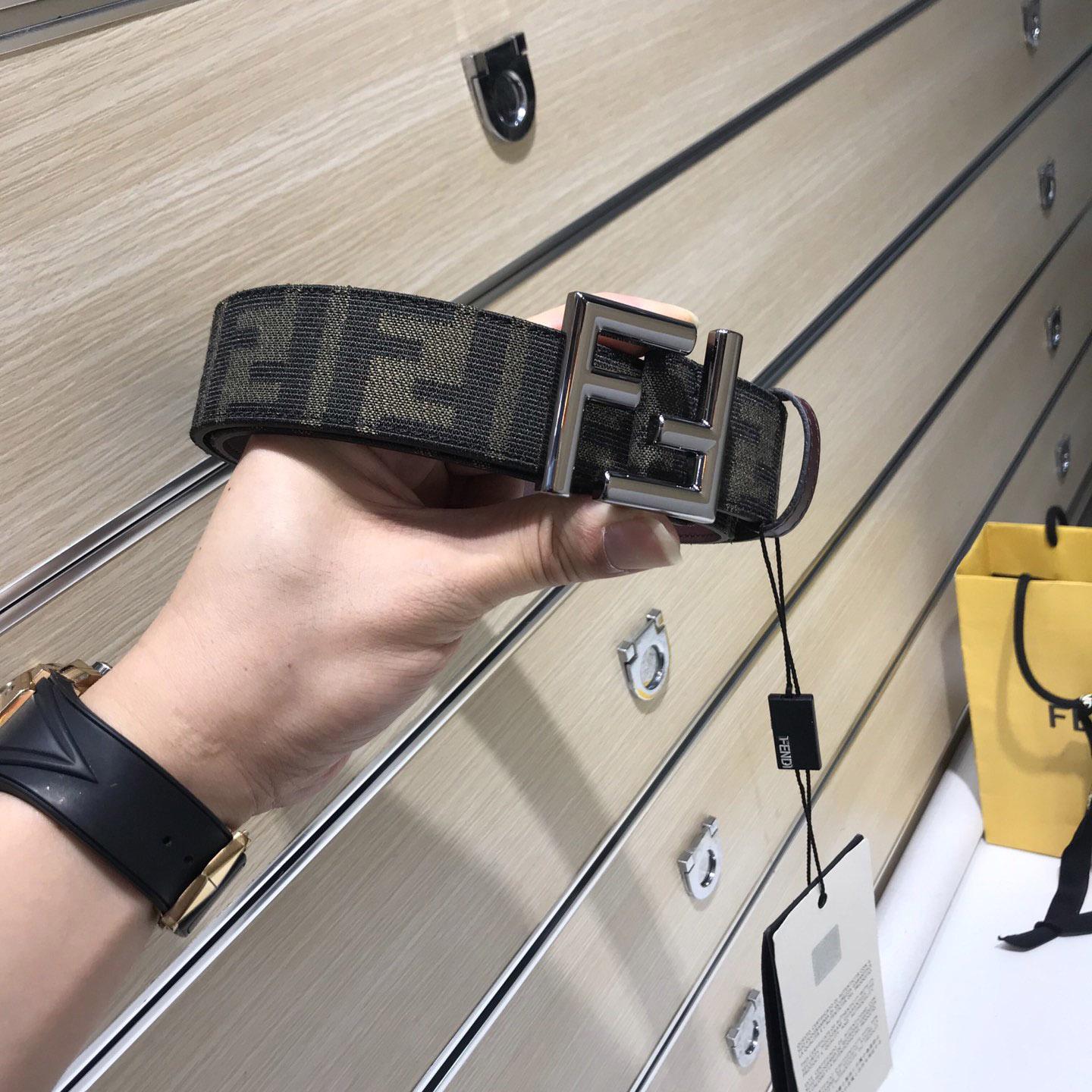 Fendi Brown Fabric Belt - 