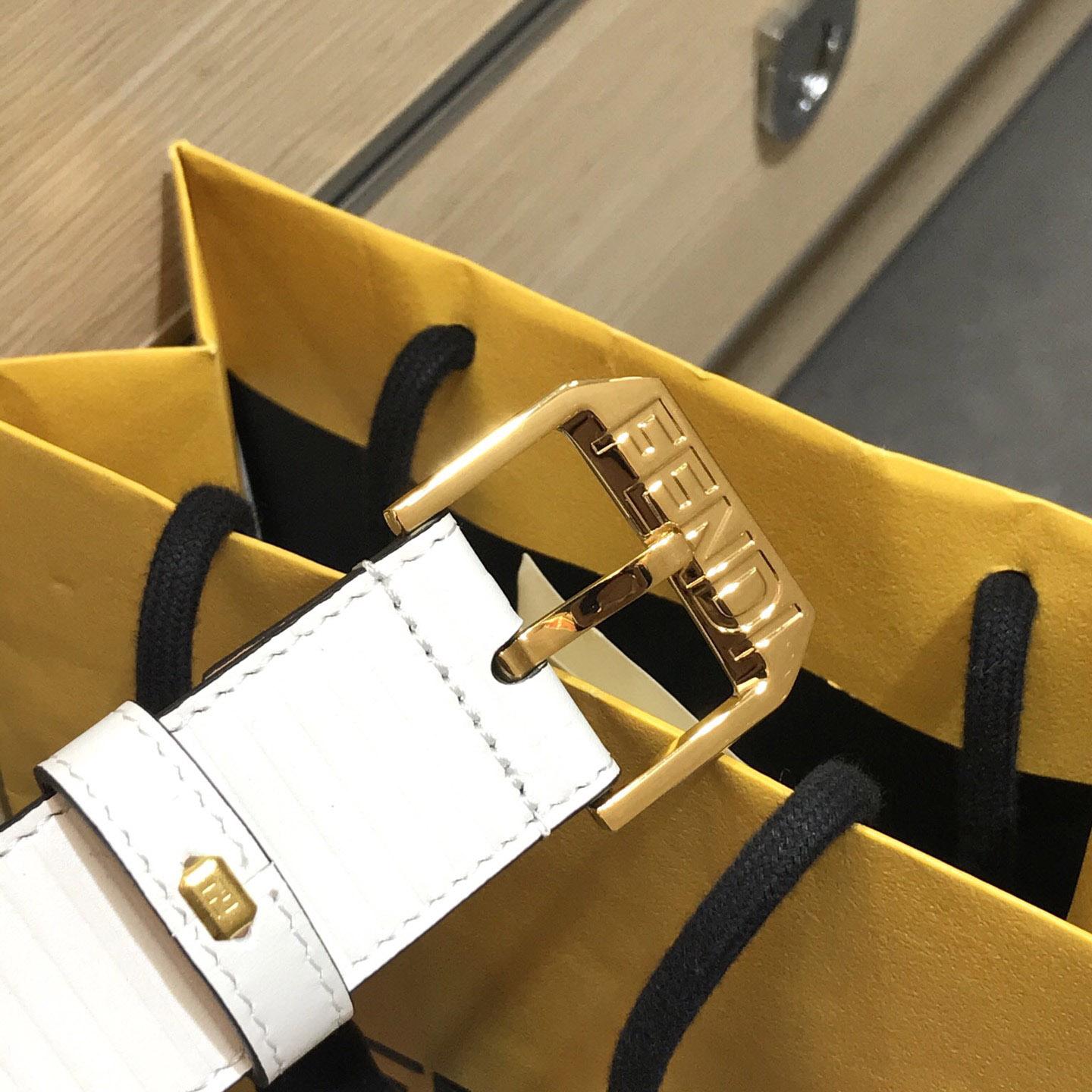 Fendi White Leather Belt - 