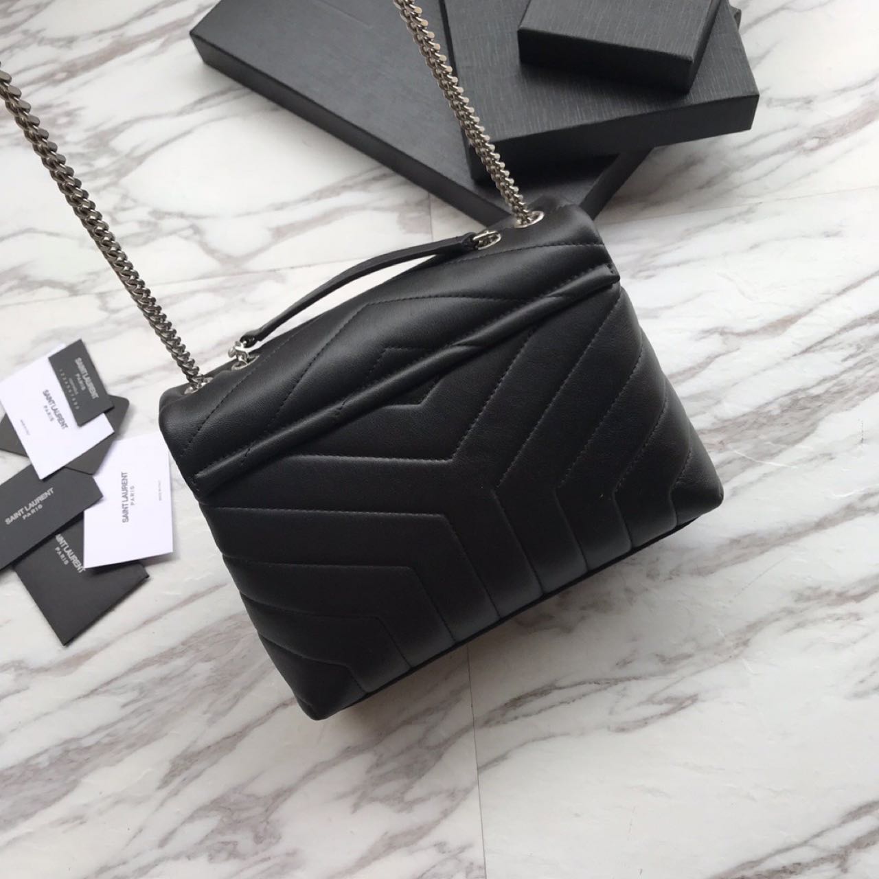 Saint Laurent Loulou Small Chain Bag In Quilted "Y" Leather(25cm) - 