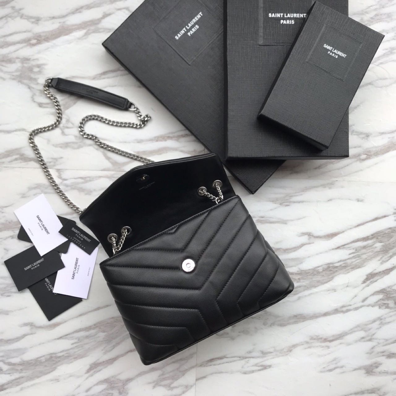 Saint Laurent Loulou Small Chain Bag In Quilted "Y" Leather(25cm) - 
