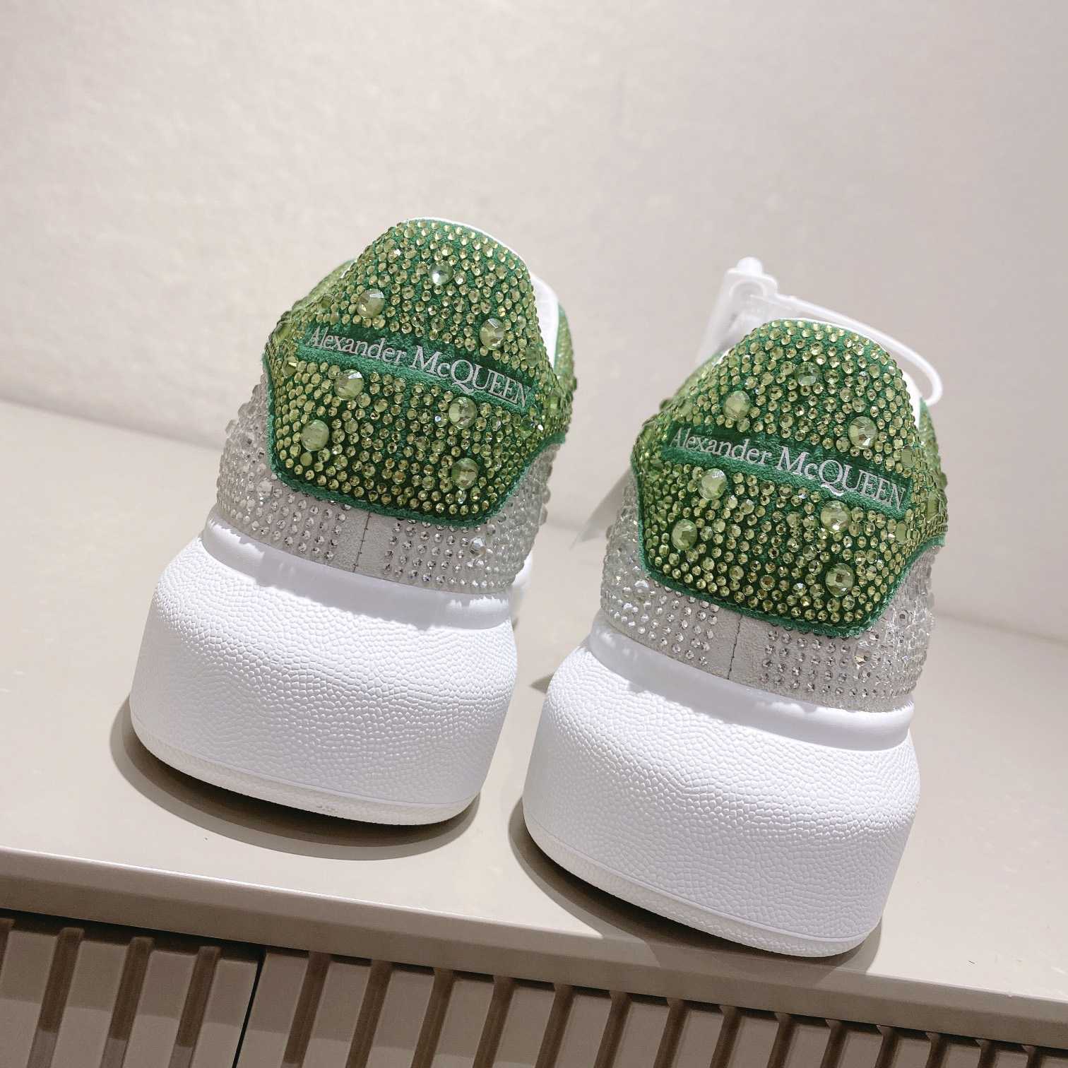 Alexander Mqueen Women's  Oversized Sneaker In White/Acid Green - 