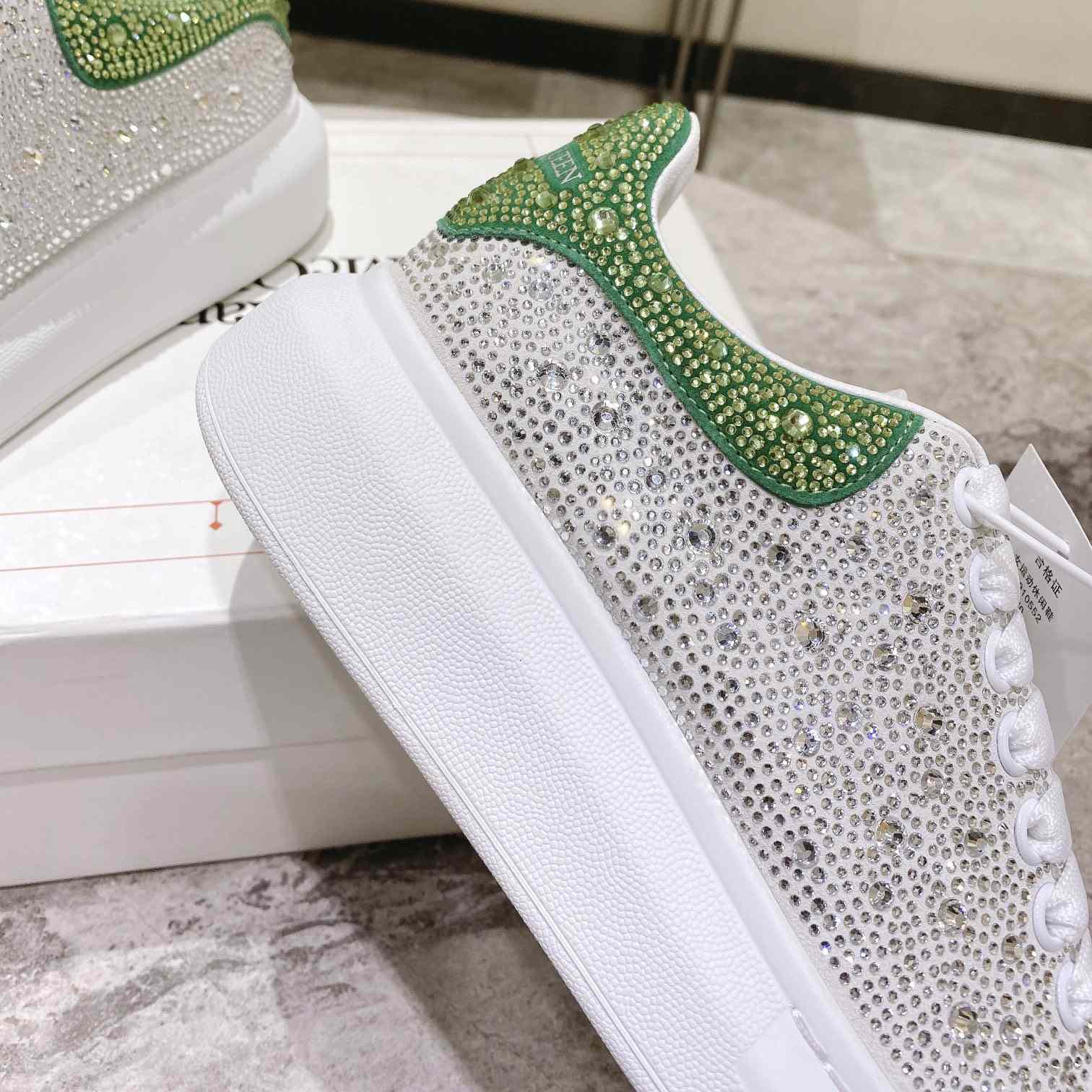 Alexander Mqueen Women's  Oversized Sneaker In White/Acid Green - 