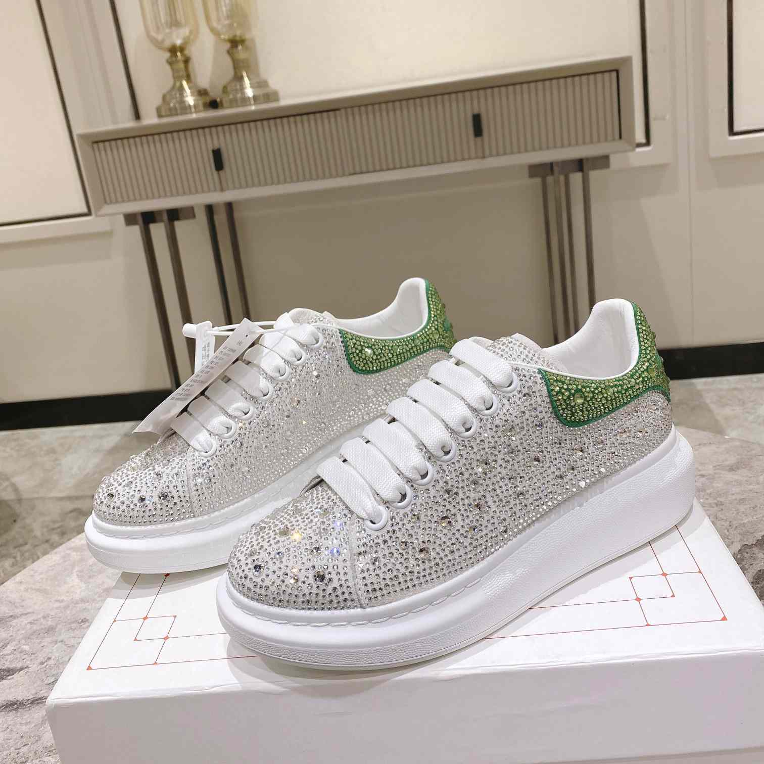 Alexander Mqueen Women's  Oversized Sneaker In White/Acid Green - 
