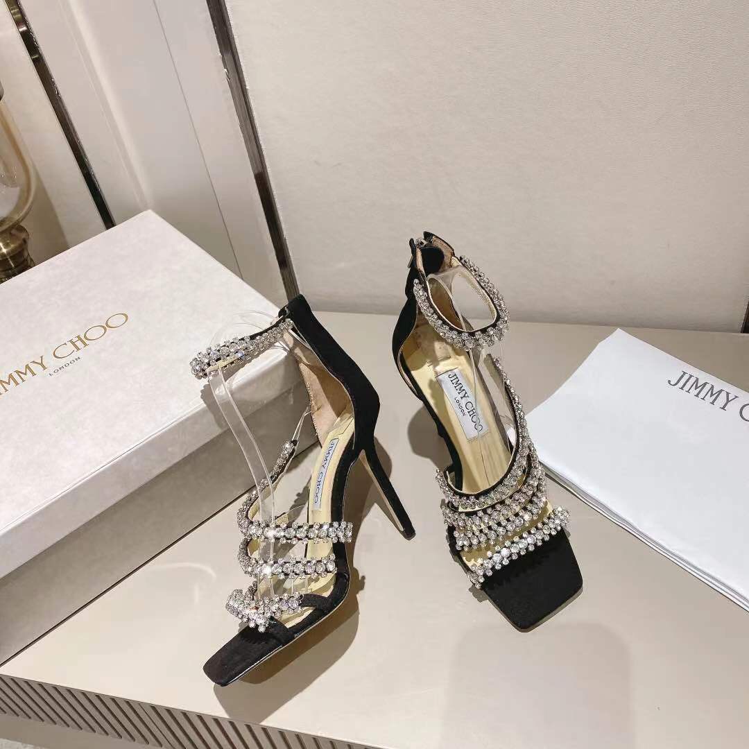 Jimmy Choo Josefine Crystal-Embellished Sandals  100mm - 