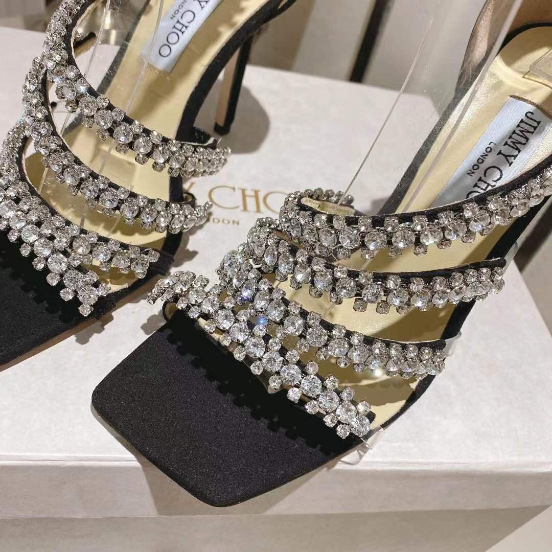Jimmy Choo Josefine Crystal-Embellished Sandals  100mm - 