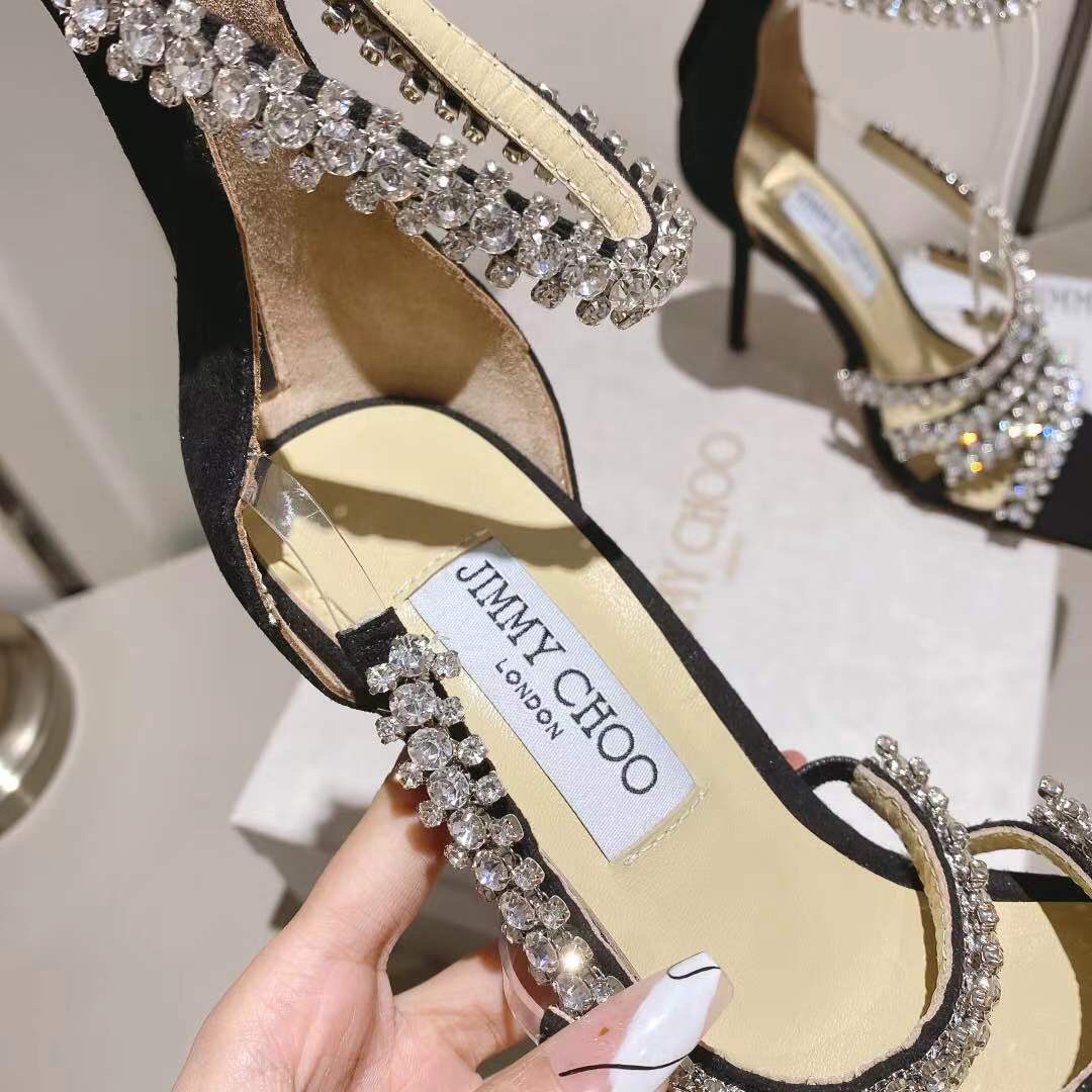 Jimmy Choo Josefine Crystal-Embellished Sandals  100mm - 