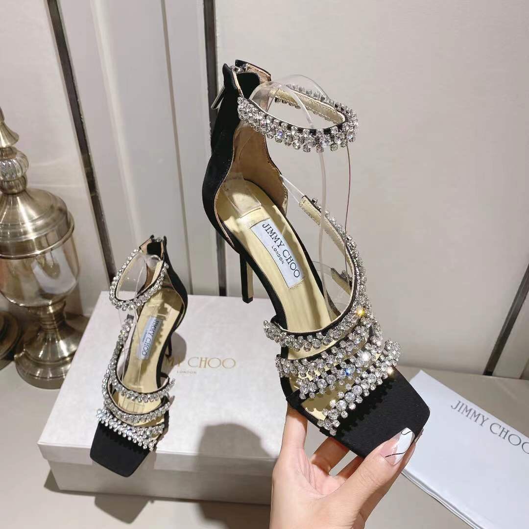 Jimmy Choo Josefine Crystal-Embellished Sandals  100mm - 