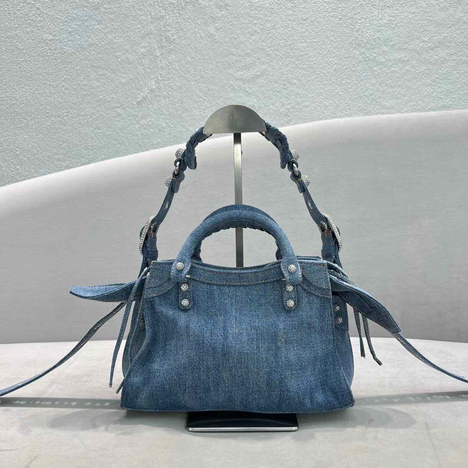 Balenciaga Neo Cagole XS Handbag In Denim - 