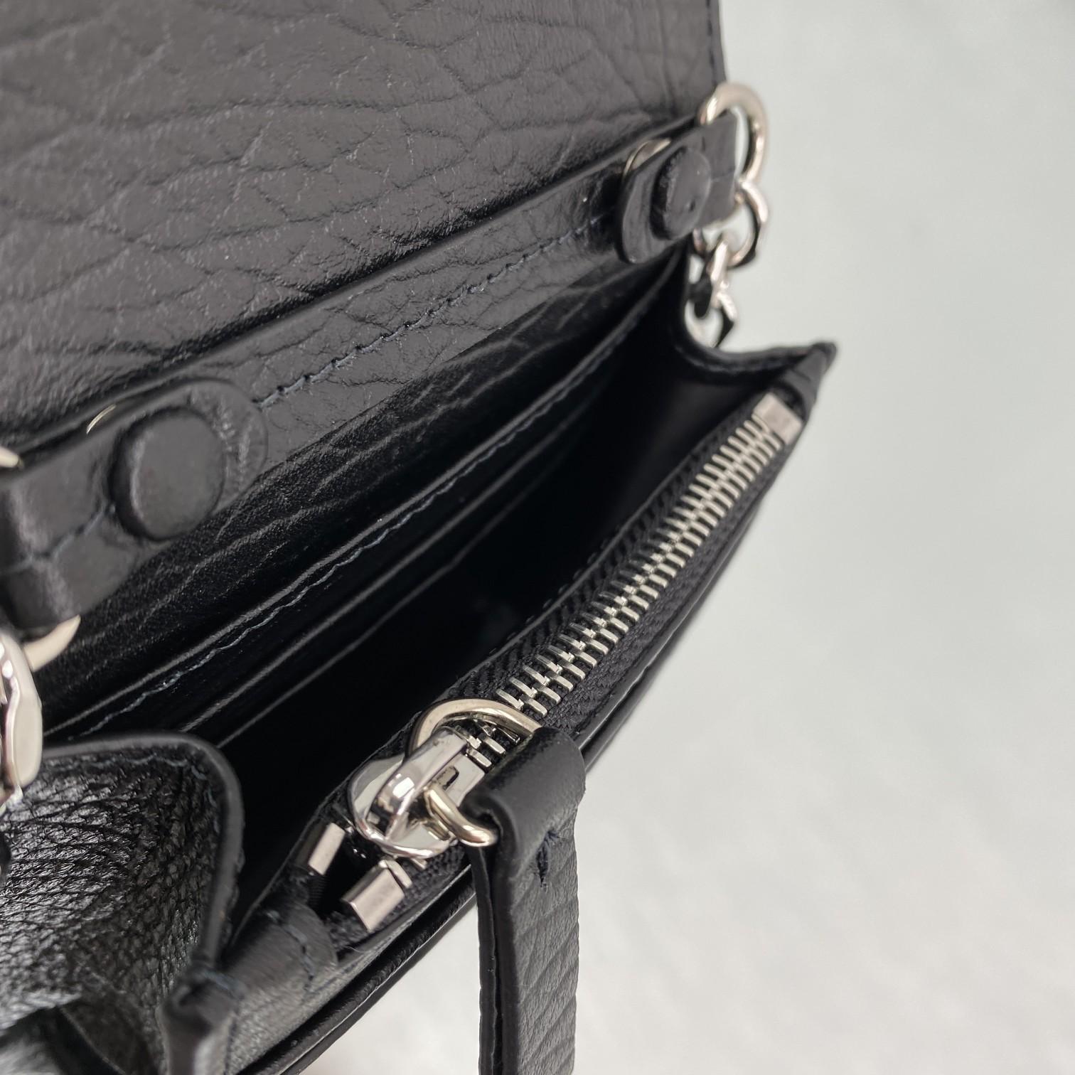 Maison Margiela Black Small Chain Strap Wallet Bag(10x9x3cmm) - 