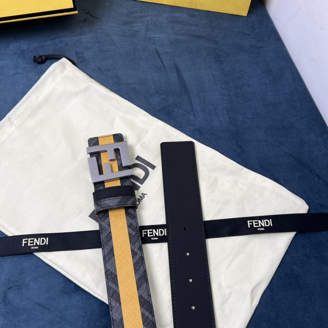 Fendi Reversible Black Leather Belt  - 