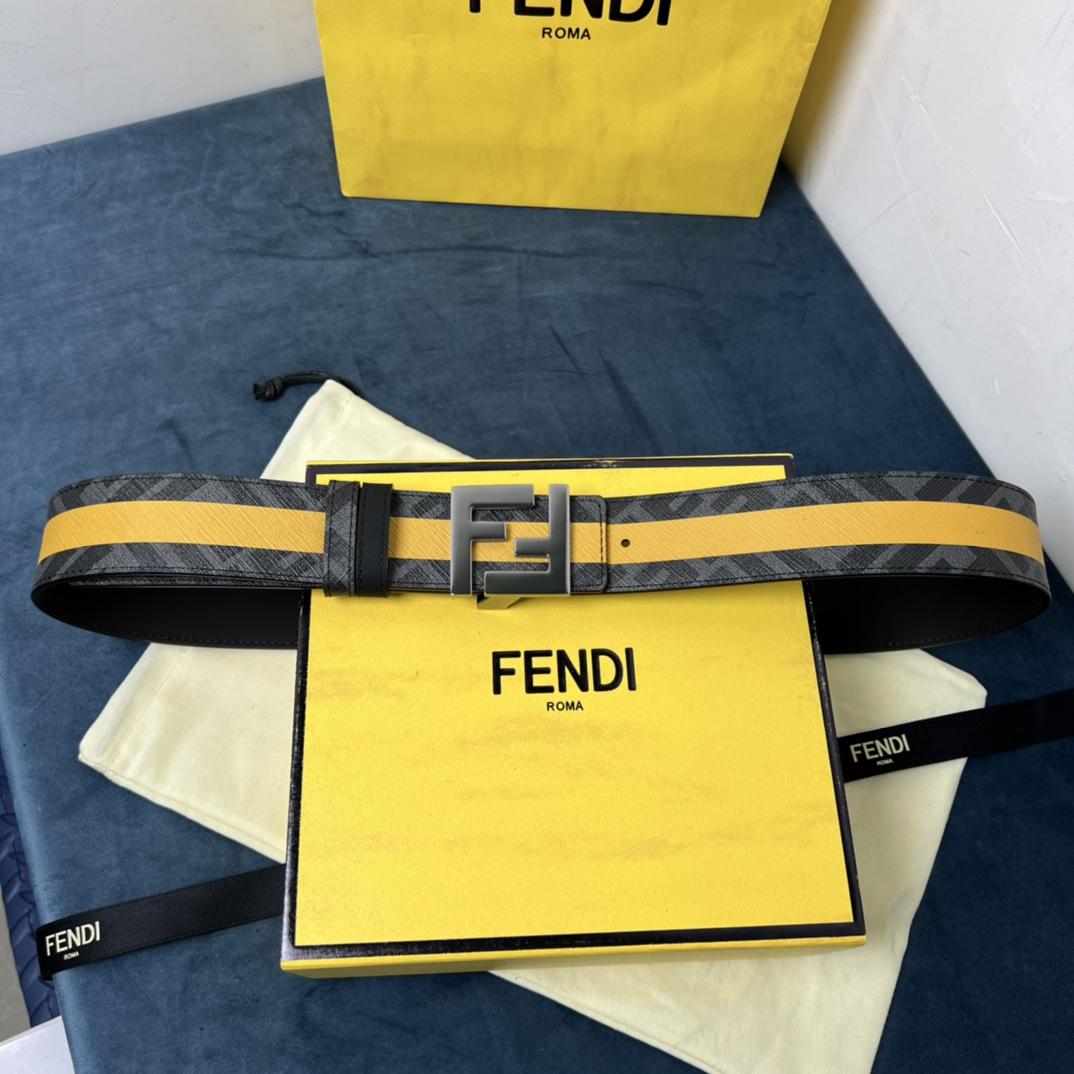 Fendi Reversible Black Leather Belt  - 