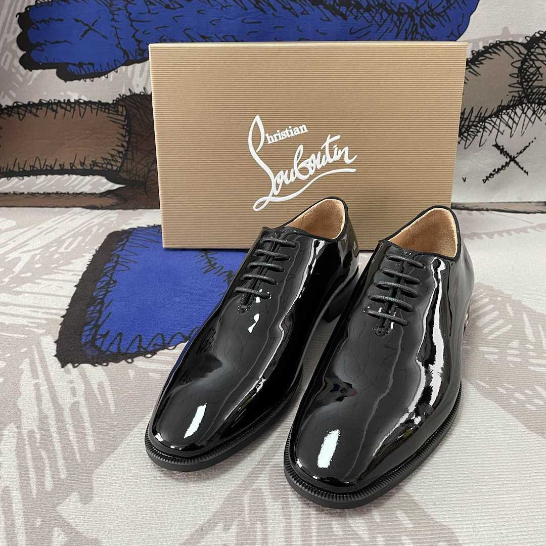 Christian Louboutin Corteo Lace-up shoes - Patent calf - Black - DesignerGu