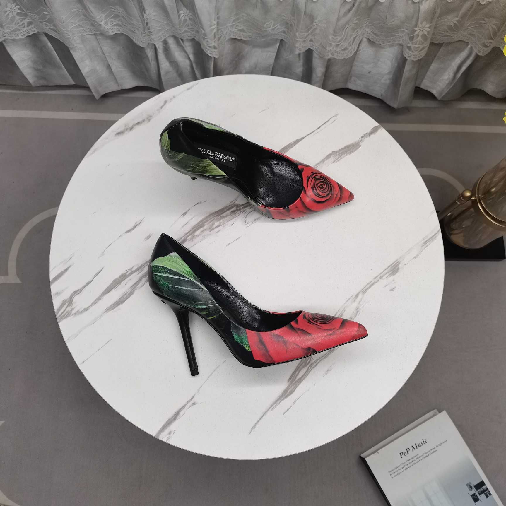 Dolce & Gabbana Rose-print Jersey Pumps - 