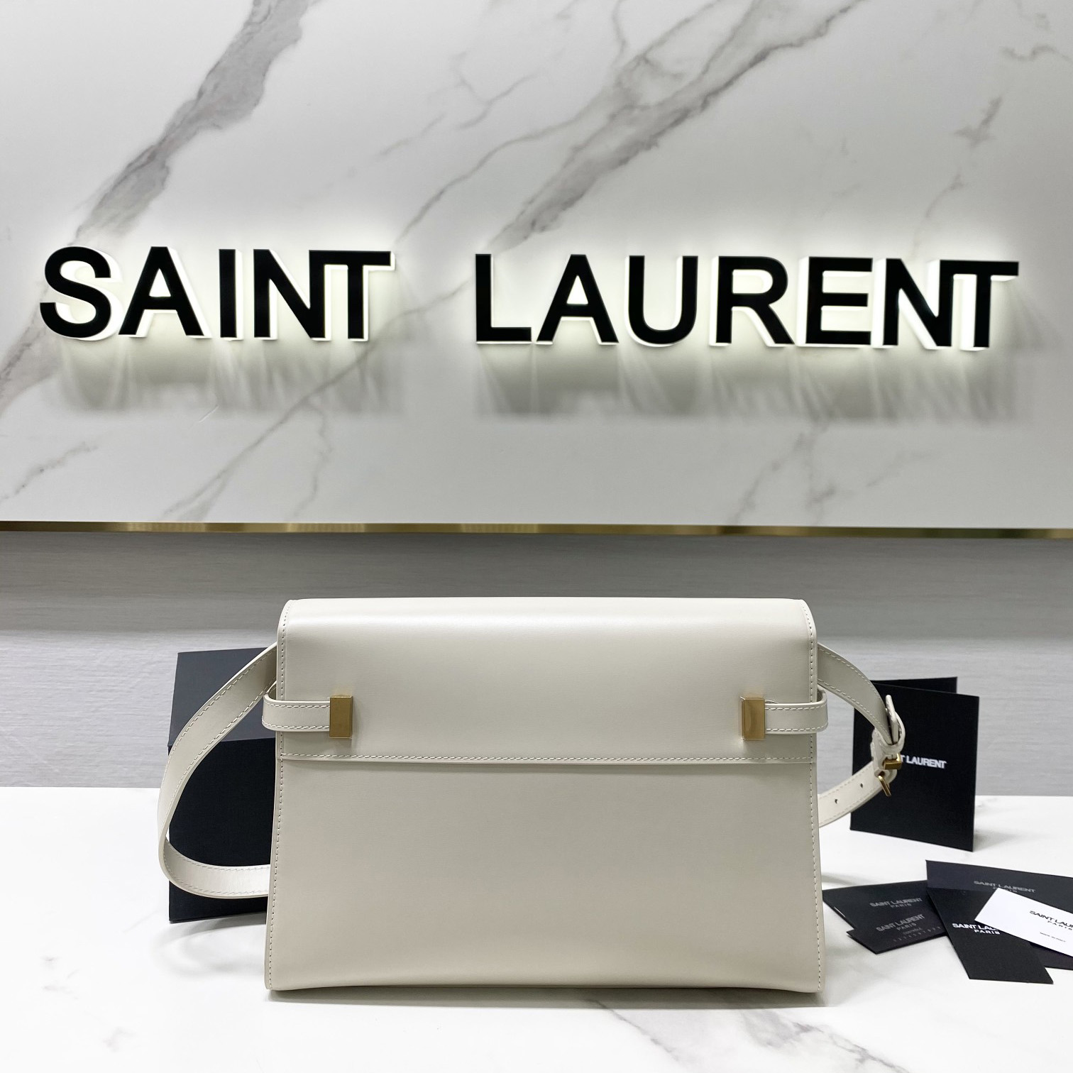 Saint Laurent Manhattan Shoulder Bag In Box Saint Laurent Leather - 