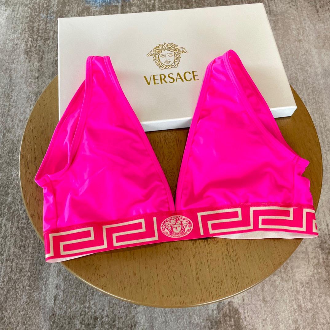 Versace Stretch Cotton Jersey Triangle Bra Top Suits For Women - 