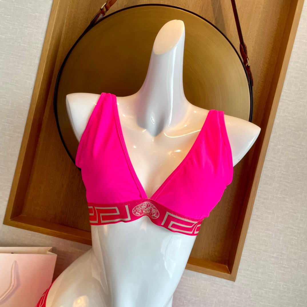 Versace Stretch Cotton Jersey Triangle Bra Top Suits For Women - 