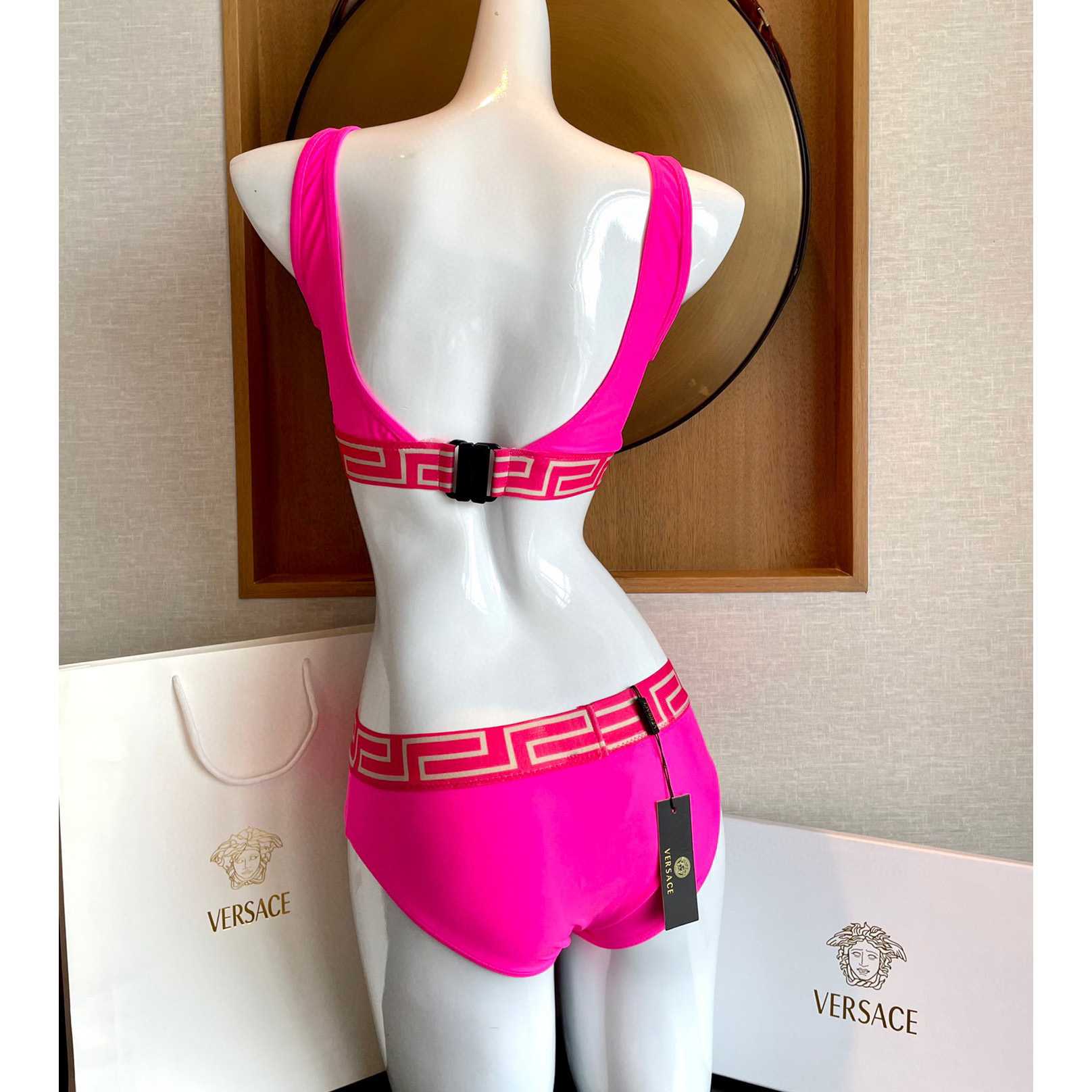 Versace Stretch Cotton Jersey Triangle Bra Top Suits For Women - 