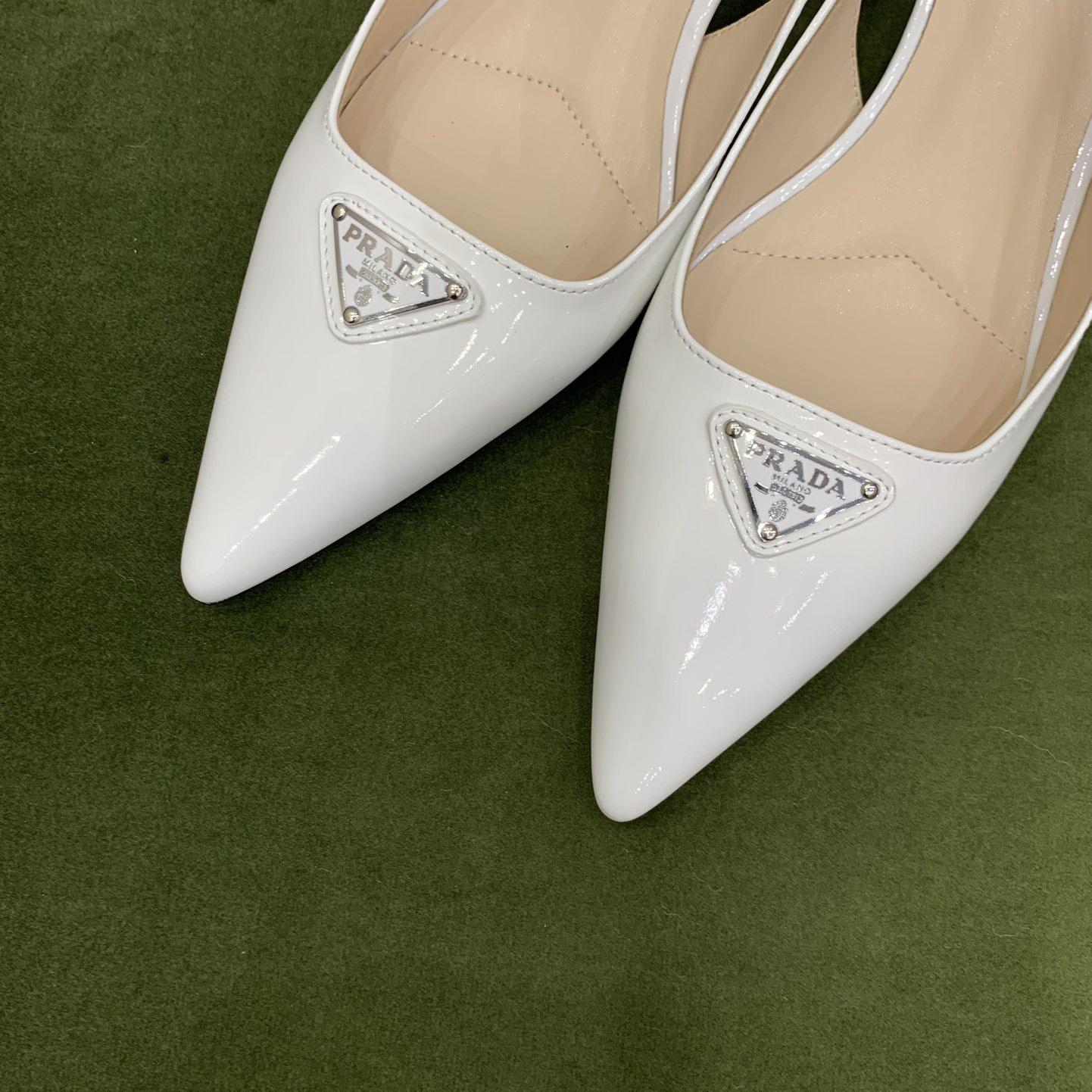 Prada Patent-leather Slingback Pumps - 