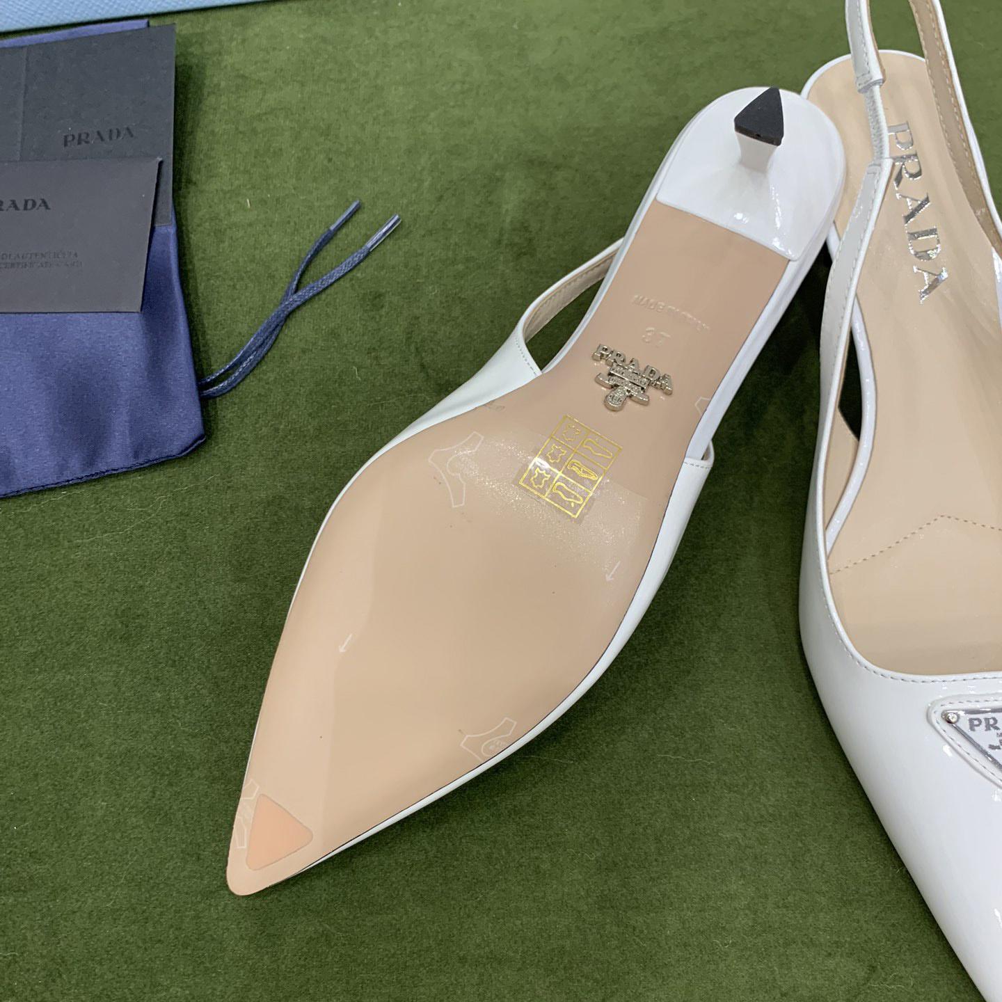 Prada Patent-leather Slingback Pumps - 