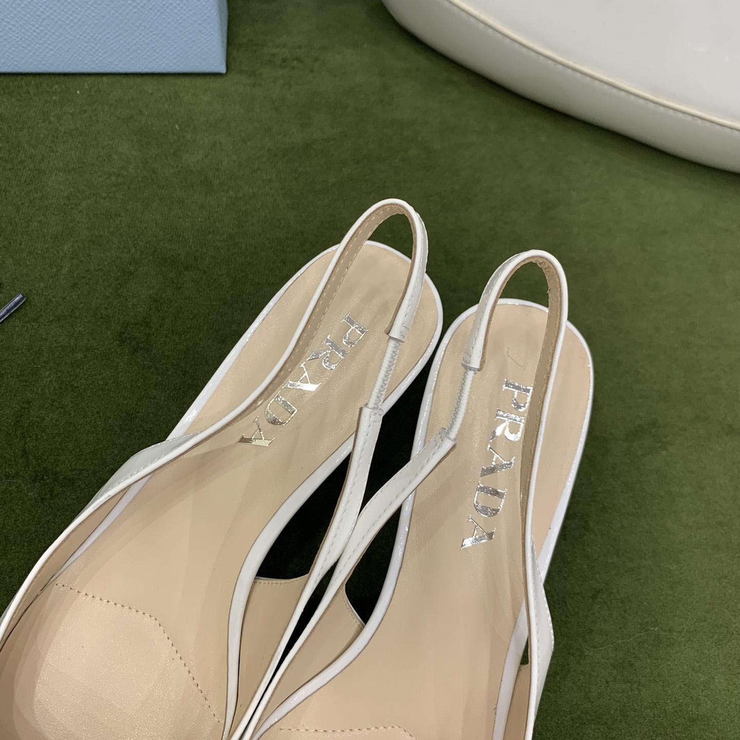 Prada Patent-leather Slingback Pumps - 