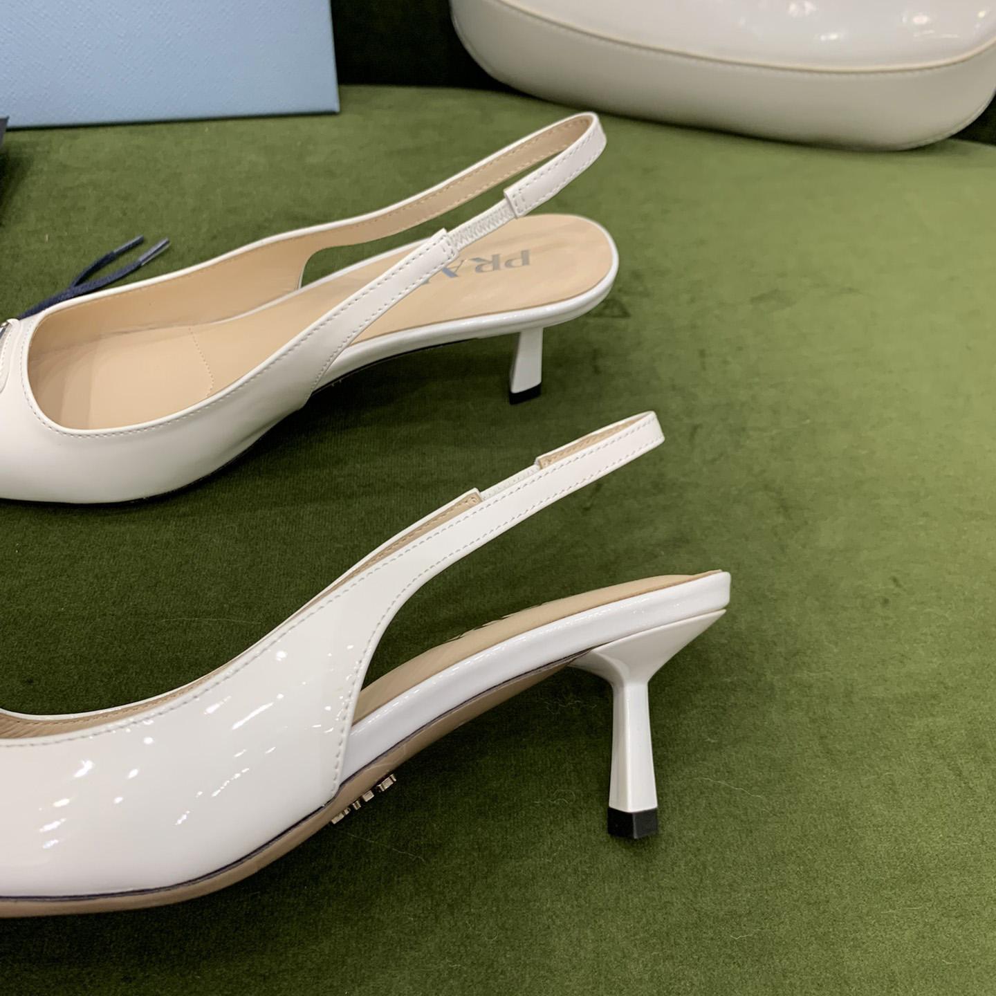Prada Patent-leather Slingback Pumps - 