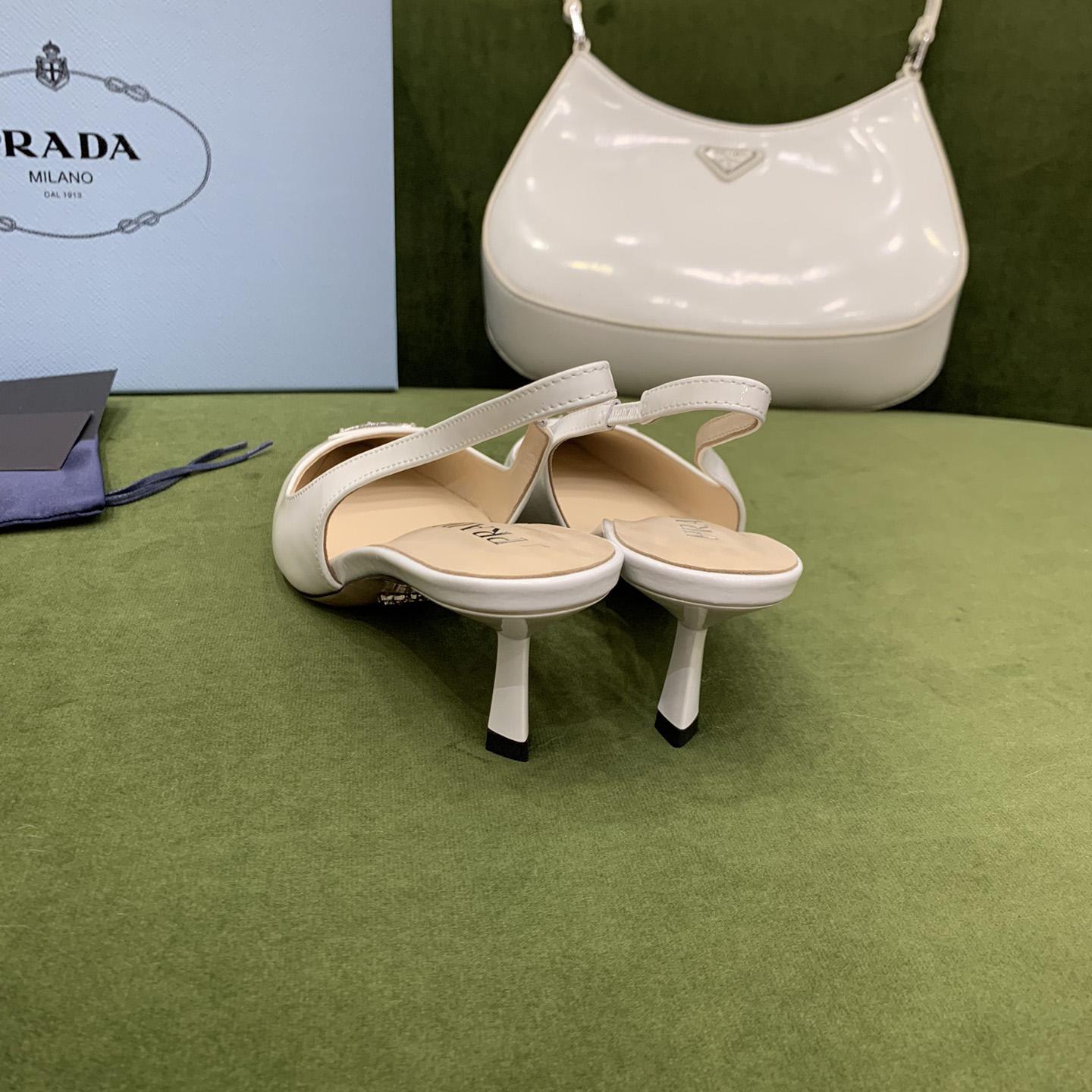 Prada Patent-leather Slingback Pumps - 