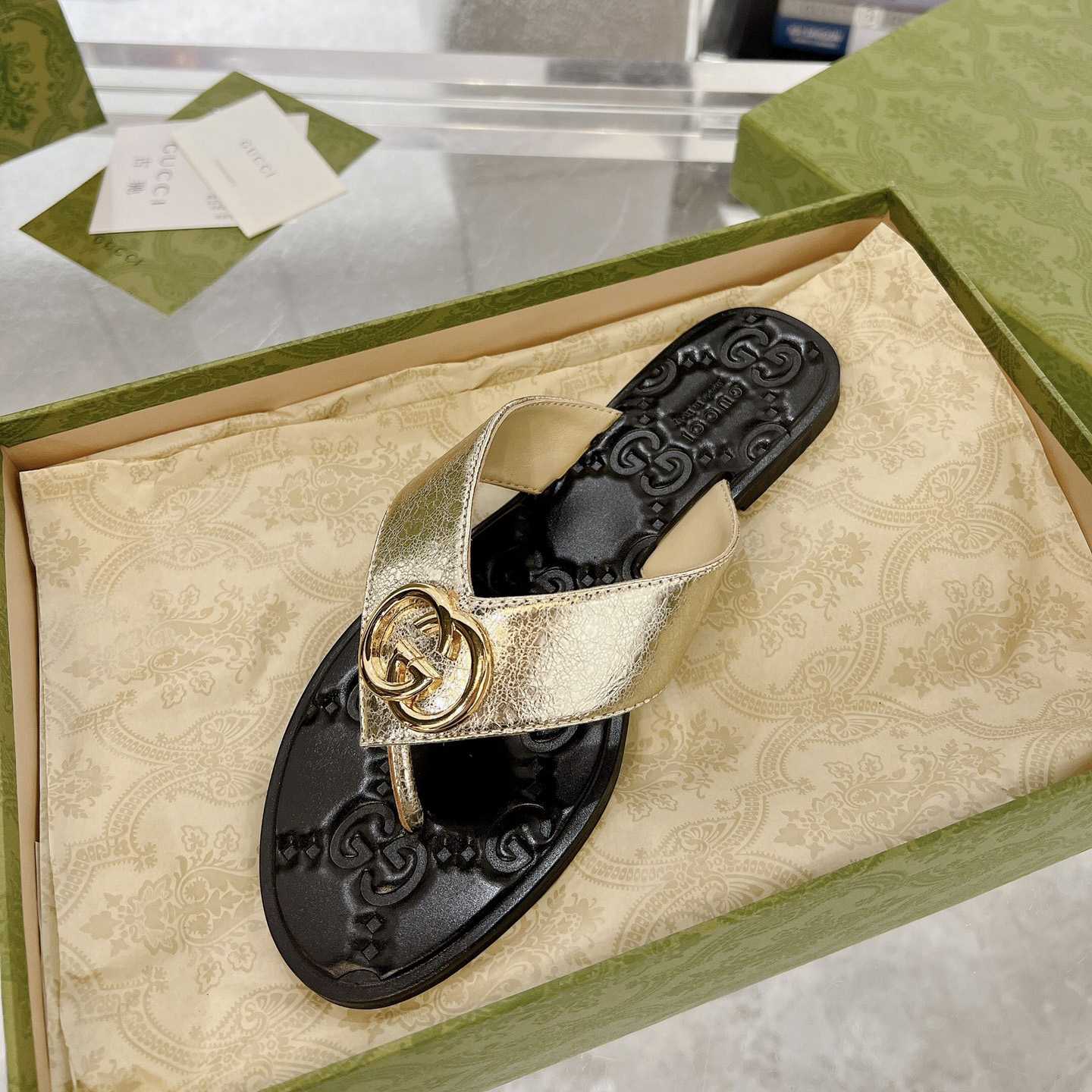 Gucci Double G Thong Sandals - DesignerGu
