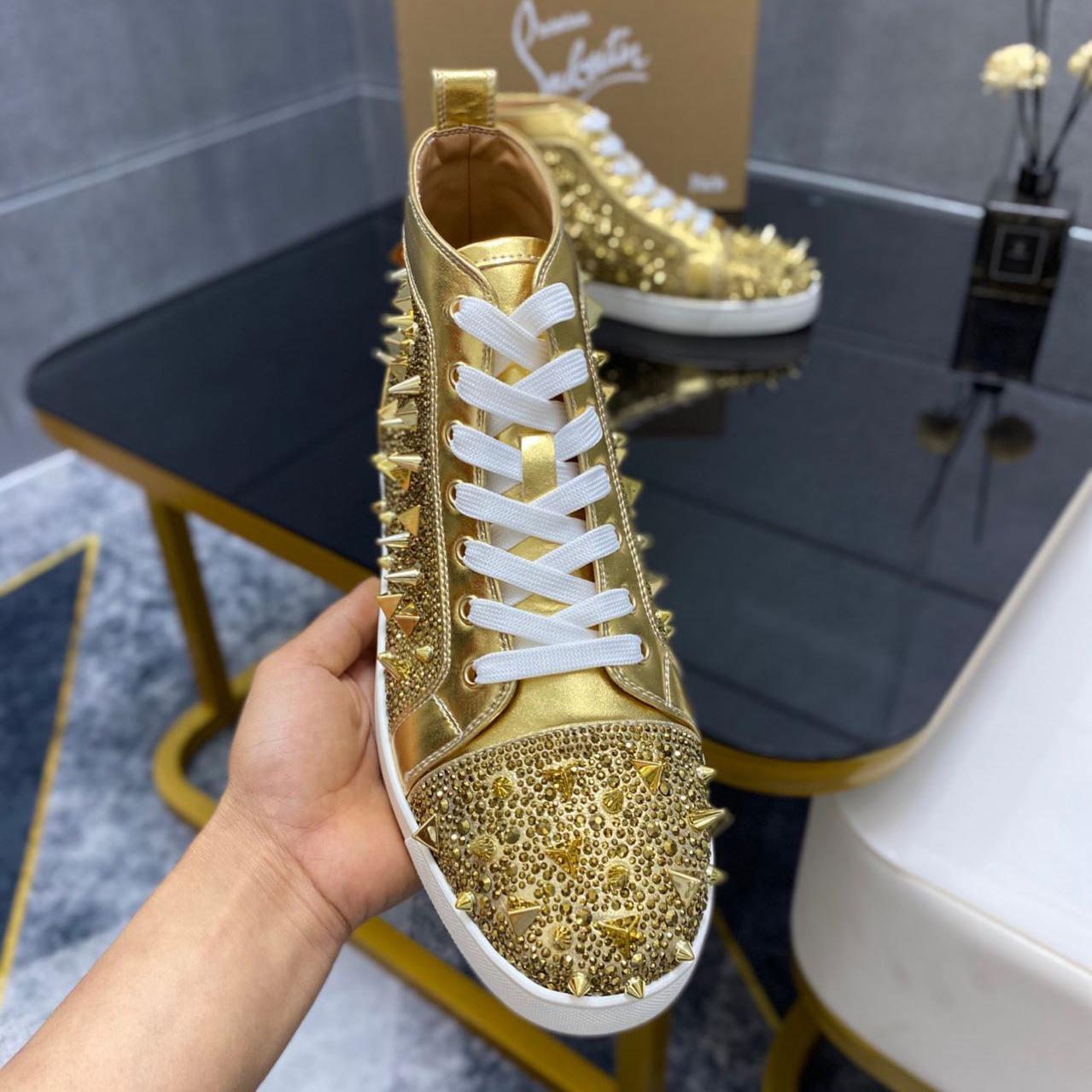 Christian Louboutin Full Diamond High-Top Sneakers - 