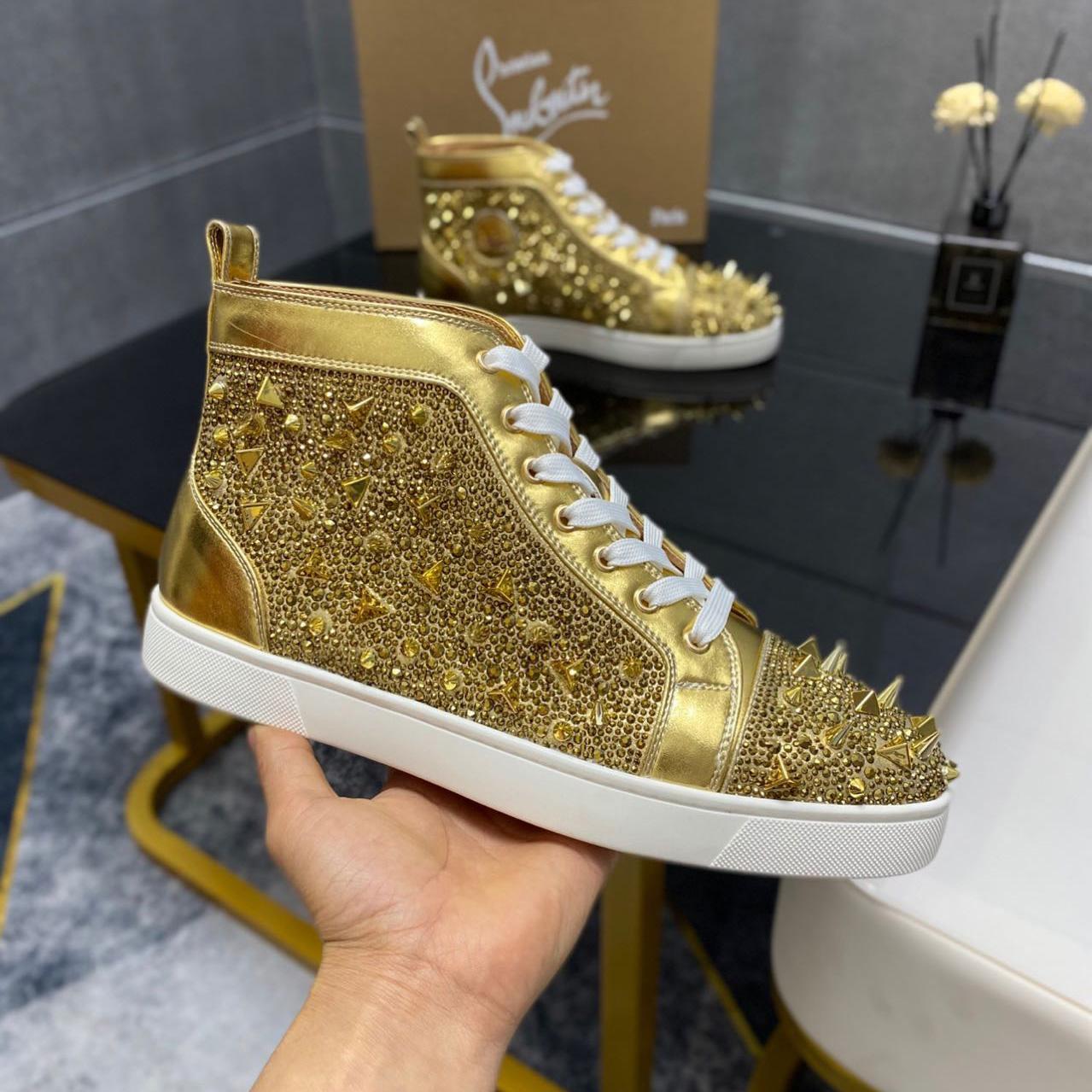 Christian Louboutin Full Diamond High-Top Sneakers - 