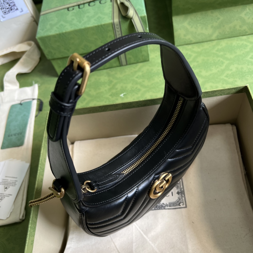 Gucci GG Marmont Half-Moon-Shaped Mini Bag(21.5-11-5cm) - 
